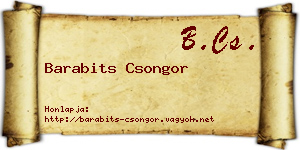 Barabits Csongor névjegykártya